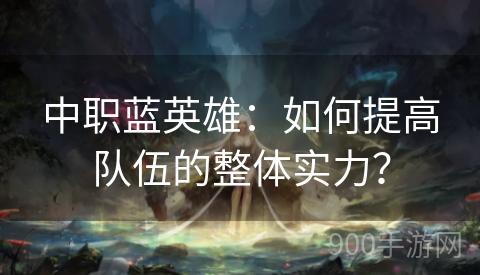 中职蓝英雄：如何提高队伍的整体实力？