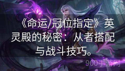 《命运/冠位指定》英灵殿的秘密：从者搭配与战斗技巧。