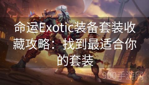 命运Exotic装备套装收藏攻略：找到最适合你的套装