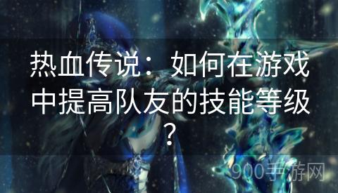 热血传说：如何在游戏中提高队友的技能等级？